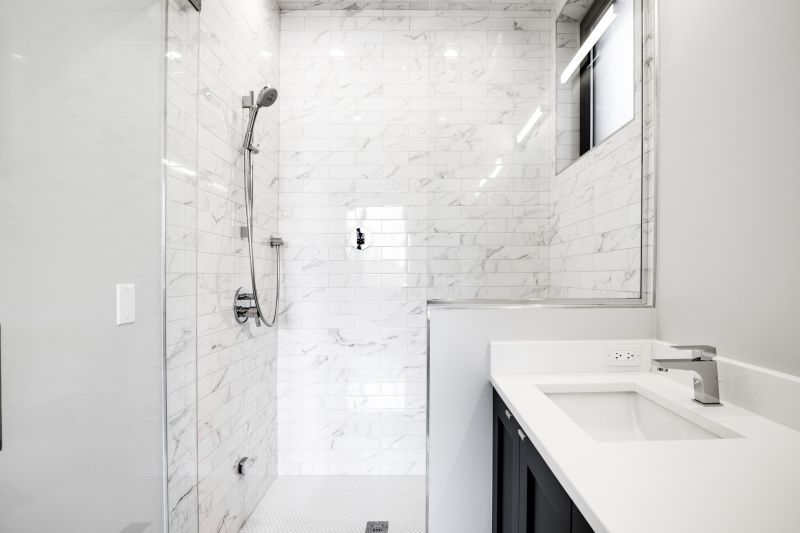 Marble-Tiled Shower